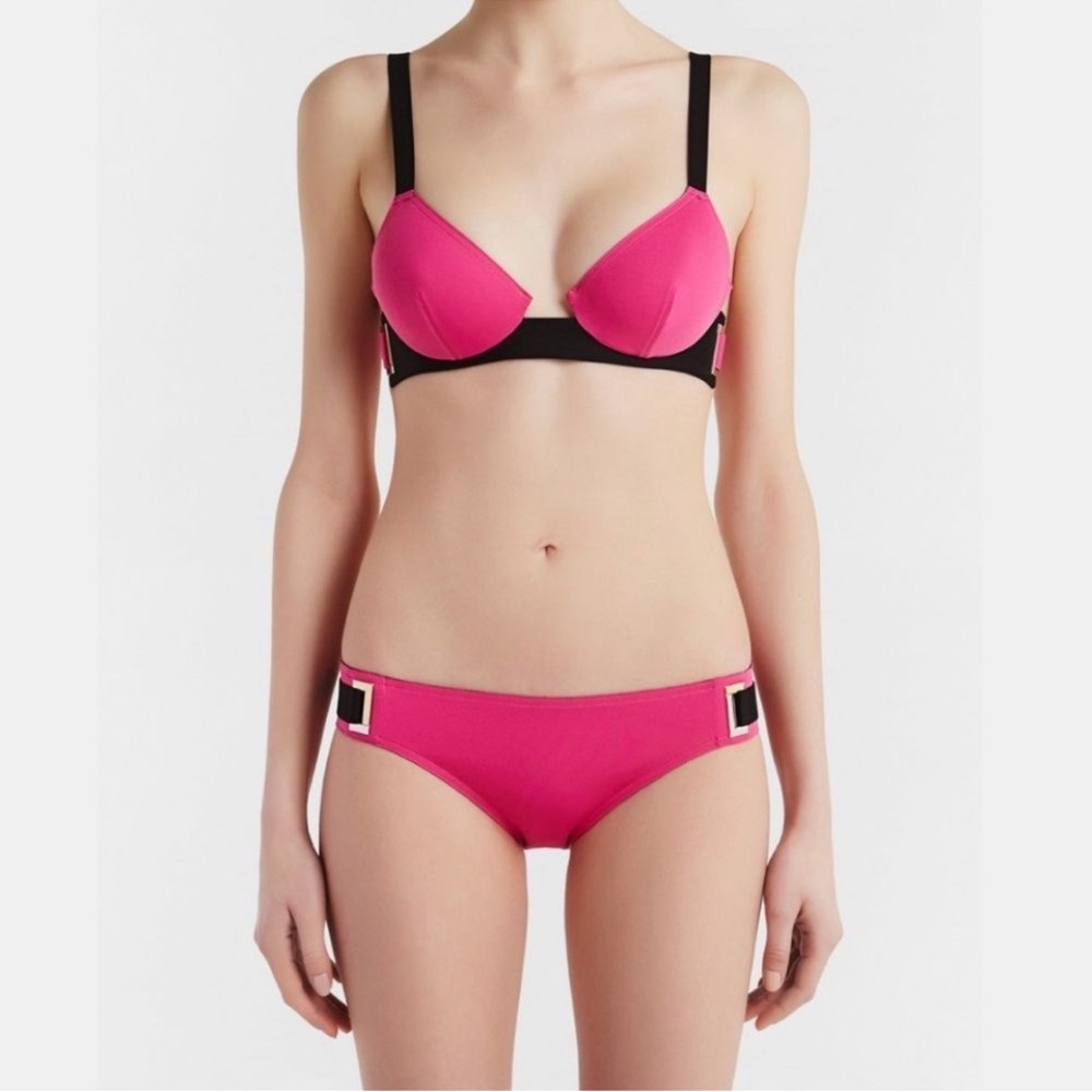 La Perla Pink & Black Ryder Bikini Bottom, size 36